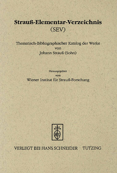 Cover Strauss-Elementar-Verzeichnis 1 (SEV 1) Cover Strauss-Elementar-Verzeichnis 1 (SEV 1)