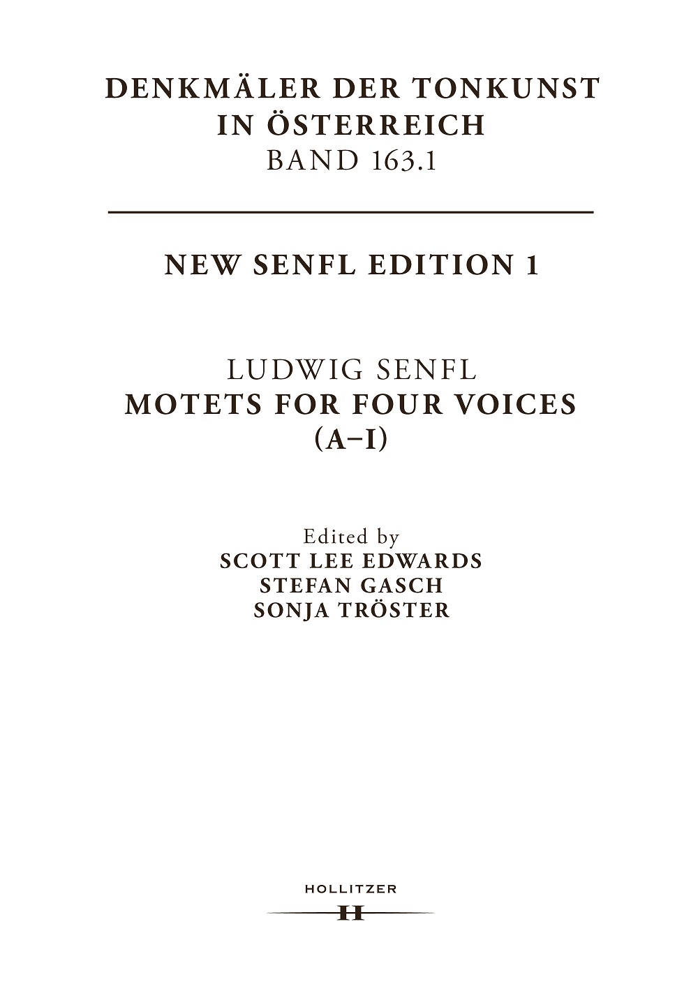 Cover Ludwig Senfl: Motets For Four Voices (A-I) Cover Ludwig Senfl: Motets For Four Voices (A-I)